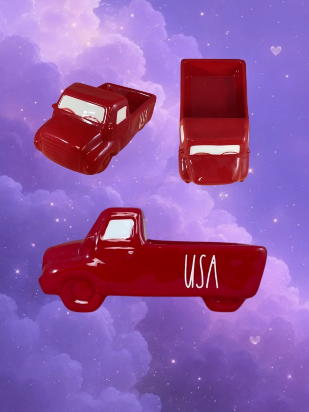 Rae Dunn red USA truck